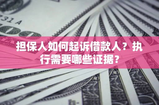 武汉担保人如何起诉借款人？执行需要哪些证据？