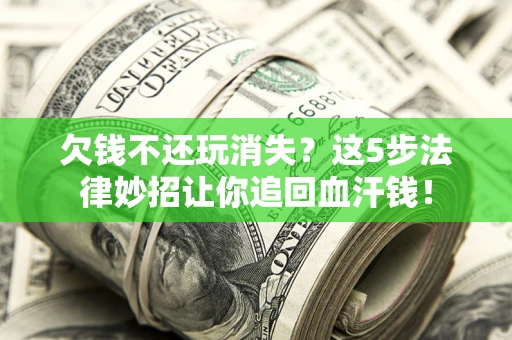 武汉欠钱不还玩消失？这5步法律妙招让你追回血汗钱！